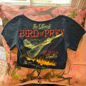 i am koko l.a. ultimate bird of prey reworked black cut out short sleeve tee